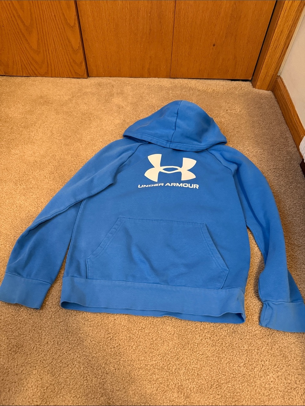 Under Armour Bright Blue Hoodie with White Logo